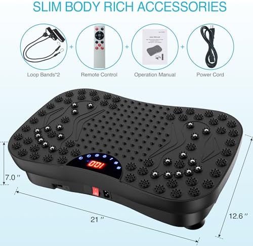 AXV Vibration Plate Exercise Machine Whole Body Workout Portable Mini Vibrate Fitness Platform Lymphatic Drainage Machine for Weight Loss Shaping Toning Wellness Home Gyms Workout (Mini)