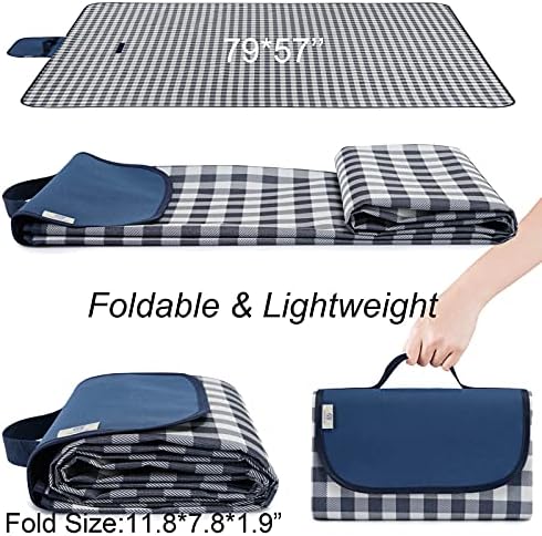 Beach Blanket Extra Large Picnic Mat Sand Free Waterproof Camping Blanket Easy Fold Carry Portable Travel Blanket Play Mat for Outdoor Indoor Hiking Festival BBQ Park Grass Lawn