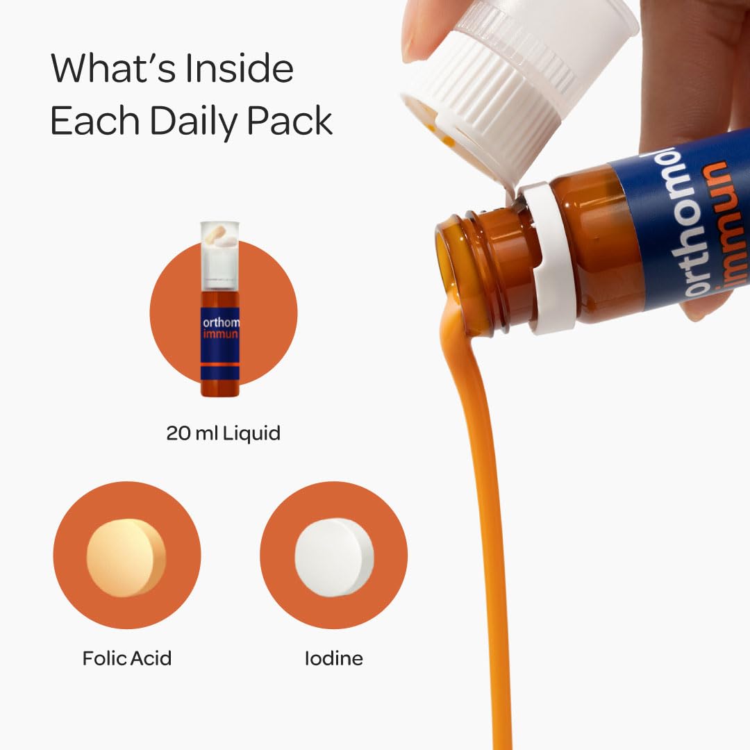 Orthomol Immun Vial, Immune Support Supplement,Capsule 30-Day Supply, Vitamins A, B, C, D, E, Zinc, Iodine