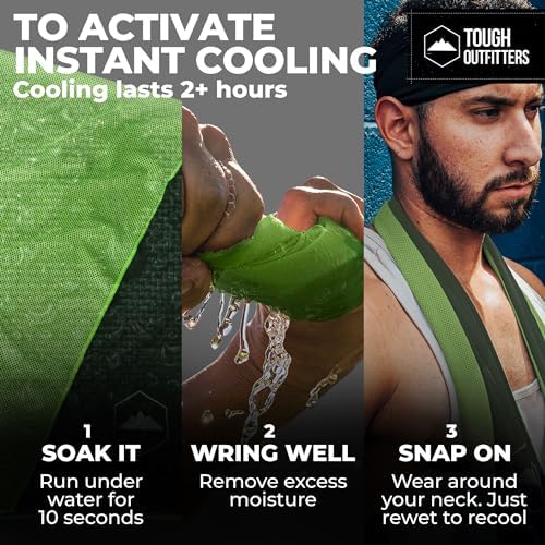 Tough Outdoors Cooling Towel - Cooling Towels for Neck & Face - Ice Wrap & Sweat Rag for Camping Gym Yoga & Sports - Workout Towel for Gym Sweat - Cool Towels for Extreme Heat