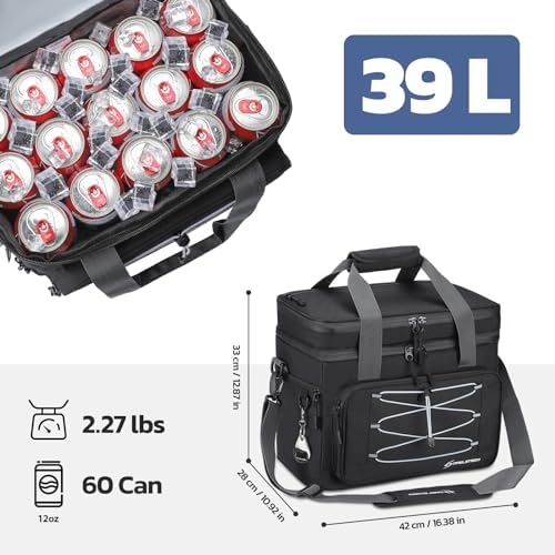 Maelstrom Soft Cooler Bag,Collapsible Soft Sided Cooler,24/30/60/75 Cans Beach Cooler,Ice Chest,Large Leakproof Camping Cooler,Portable Travel Cooler for Grocery Shopping,Camping,Road Trips