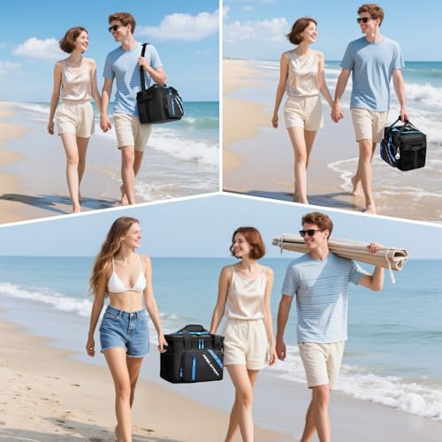 Maelstrom Cooler Bag, 30 Cans Beach Cooler, Large Leakproof Insulated Soft Cooler with Bottle Opener, Ice Chest, Portable Collapsible Cooler for Travel, Camping, Shopping