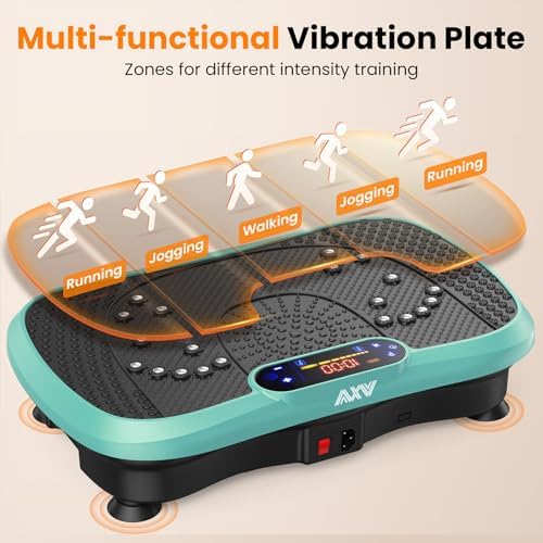 AXV Vibration Plate Fitness Platform Exercise Machine Vibrating Lymphatic Drainage Shaking Full Body Shaker Workout Vibrate Stand Shake Board Sport Gym for Weight Loss Fat Burner for Women Men