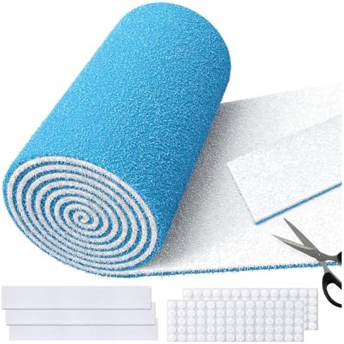 Air Vent Filters Roll,12" x90" Cut to Fit Air Filter Material(60+Filters),MERV 8 Triple Filtration Electrostatic Vent Filter for Home Floor,Ceiling,Furnace, AC & HVAC-Includes 48 Adhesive Hook Tape