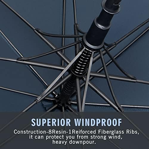 ZOMAKE Automatic Open Extra Large Golf Umbrella 51/54/62/68 Inch, Double Canopy Vented Windproof Oversize Stick Umbrellas for Rain