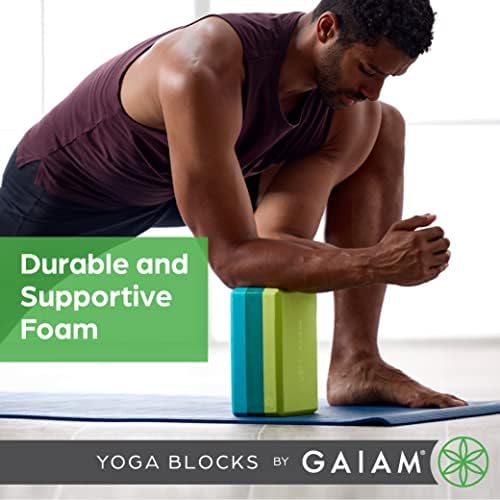 Gaiam Yoga Block - Supportive Latex-Free Eva Foam - Soft Non-Slip Surface with Beveled Edges for Yoga, Pilates, Meditation - Yoga Accessories for Stability, Balance, Deepen Stretches