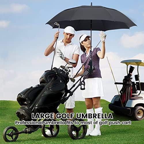 ZOMAKE Automatic Open Extra Large Golf Umbrella 51/54/62/68 Inch, Double Canopy Vented Windproof Oversize Stick Umbrellas for Rain