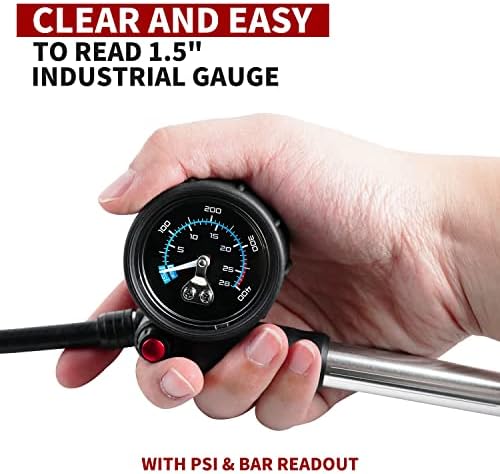 BV Mini Bike Pump Portable Frame Pump, Air Ball Pump Inflator with Ball Pump Needles, Fits Presta & Schrader- Smart Valve