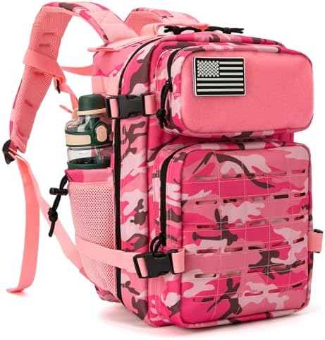 QT&QY 25L/35L/45L Military Tactical Backpack For Men Molle Daypack 3 Day Bug Out Bag Hiking Rucksack With Bottle Holder