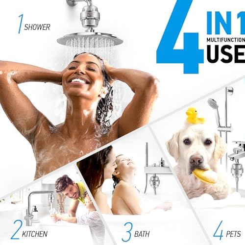 AquaHomeGroup 20-Stage Premium Shower Filter Replacement Cartridge with Spin Propeller 2-Pack (No Housing) - Water Filter Refill Compatible with Any Shower Filter of Similar Design 15 and 20 Stages