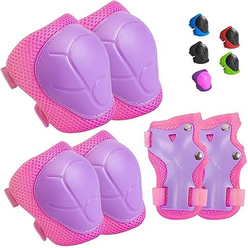 Kids Protective Gear Set Knee Pads for Kids 3-14 Years Toddler Knee and Elbow Pads with Wrist Guards 3 in 1 for Skating Cycling Bike Rollerblading Scooter