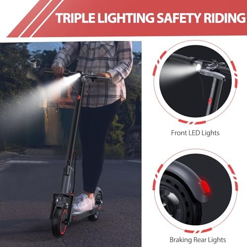 Electric Scooter for Adults, 8.5"/10" Tires, 19/22Mph, 350W/500W Motor, 21-28 Miles Range, Folding E-Scooter with Dual Suspension,APP(V1/SPRO/MAX/PRO)