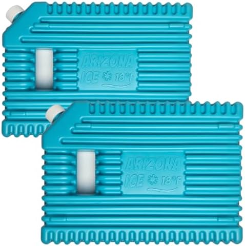 Arizona Ice Industrial Ice Packs | Replaces 10lbs of Ice |18°F (-8°C) | Deepest Grooves | May Freeze Drinks | USA Company | 12" x 8.5" | Two Pack