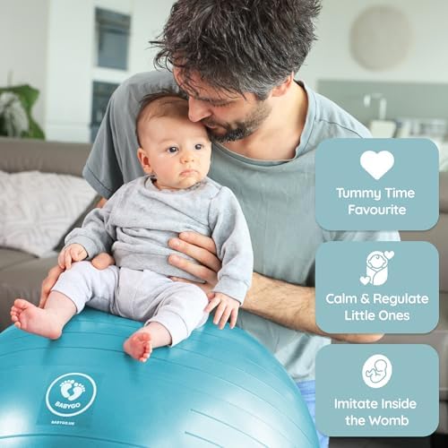 BABYGO® Birthing Ball for Pregnancy & Labor + Our Award Winning Book - Exercise, Birth & Recovery Plan, 5X Stronger Than a Yoga Ball with Eco Friendly Material