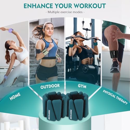 Wrist Ankle Weights Set of 2(1 lb/2 lbs Each) Adjustable Weights Training Intensity for Strength Training Walking Running Yoga Pilates Jogging for Women Men