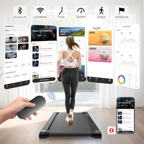 Sperax Walking Vibration Pad with APP, 3 in 1 Under Desk Treadmill, 2.5HP Low Noise Walking Treadmill Pad with Remote Control,Portable Treadmills for Home Office