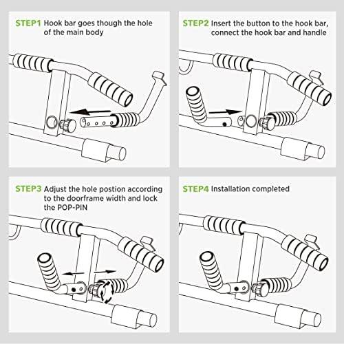 2025 Upgrade Multi-Grip Pull Up Bar with Smart Larger Hooks Technology - USA Original Patent, Designed, Shipped, Warranty