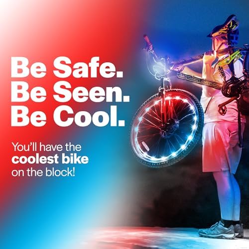 Brightz WheelBrightz LED Bike Wheel Lights - 2025 Edition with Superior Straps & LED-Weatherproof Shield! 14 Colors - Unmatched Durability, Visibility & 48+ Hours of Dazzling Illumination