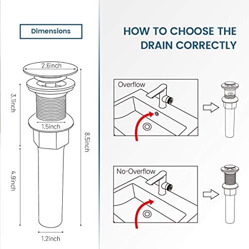 Bathroom Sink Drain, Vessel Sink Pop Up Drain with Detachable Basket Stopper,Anti-Explosion and Anti-Clogging Drain Strainer, Sink Drain Assembly Without Overflow Brushed Nickel, RWF082B