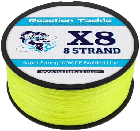 Reaction Tackle Braided Fishing Line - Pro Grade Power Performance for Saltwater or Freshwater Fish - Colored Fishing Line Braid for Extra Visibility