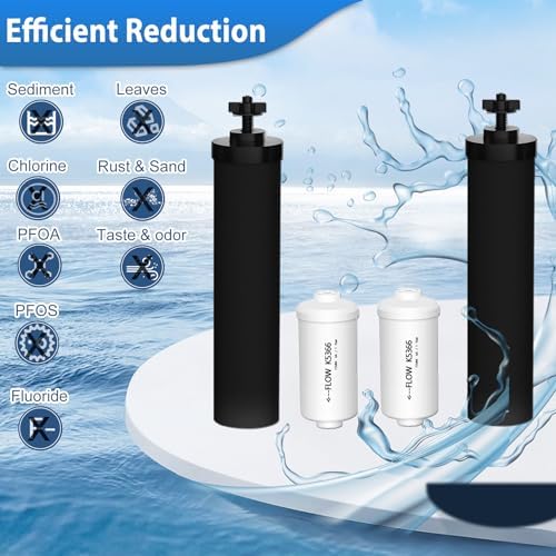 Gravity Water Filters for Berkey Water Filter Replacement, Replacement for BB9-2® Black Filter & for PF-2® Fluoride Filters Combo Packs, Compatible with Berkey® Gravity Water Filter System, (NSF 42)