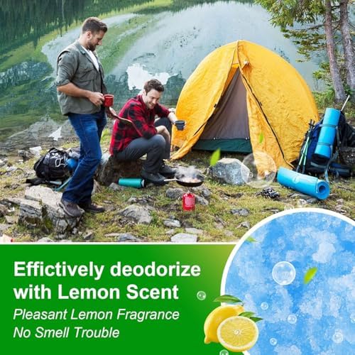 Portable Toilet Absorbent Gel Powder, Poo Gel for Camping Toilet Powder, Poo Urine Powder for Potty Bags, Poo Deodorizing Treatment for Outdoor Camping Hiking Emergency Toilet (100Pack)