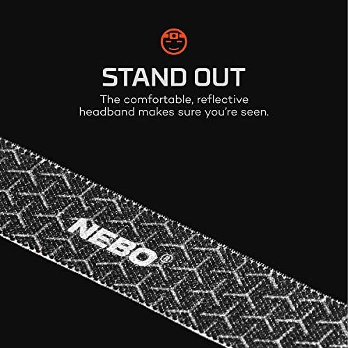 NEBO MYCRO 400 Rechargeable Headlamp | 400 Lumens, 6 Light Modes, Water Resistant, Detachable Hat Clip, Super Bright Head Lamp for Camping & Hiking, Includes Micro USB Charging Cable