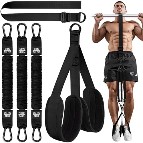Pull Up Assistance Bands, Heavy Duty Resistance Band for Pull Up Bar, Adjustable Weight/Size with Fabric Feet/Knee Rest, Bands for Pull Up Assist for Strength Training, Pull Up Assist Band