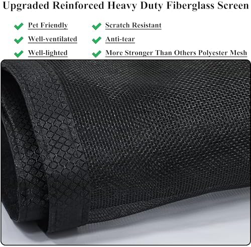 Magnetic Screen Door Upgraded-Model Full Strip Magnets,Fiberglass Heavy Duty Mesh,Retractable Door Screen Magnetic Closure for Single Front Sliding Door