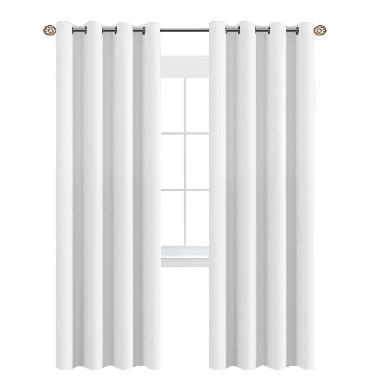 H.VERSAILTEX White Curtains for Bedroom Pure White Curtain 96 inches Long for Christmas Thermal Insulated Window Treatment Panel/Drape for Living Room, White, One Panel, Grommet Top, 52" W x 96" L