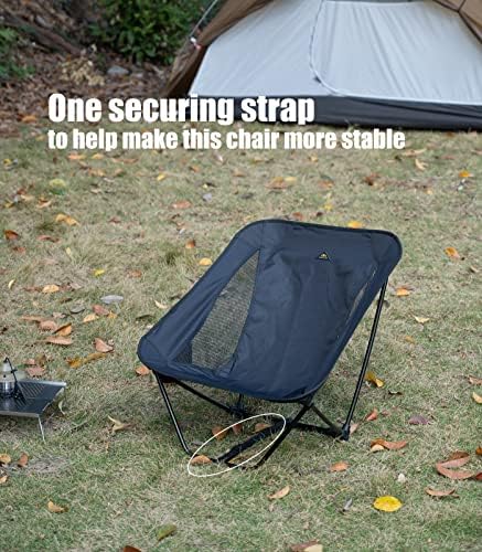 iClimb Low Ultralight Compact Camping Folding Chair with Side Pocket and Carry Bag