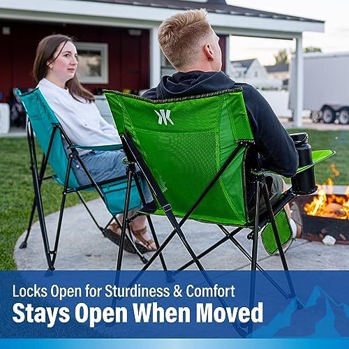 Kijaro Dual Lock Portable Camping Chairs - Enjoy the Outdoors with a Versatile Folding Chair, Sports Chair, Outdoor Chair & Lawn Chair - Dual Lock Feature Locks Position – Ireland Green