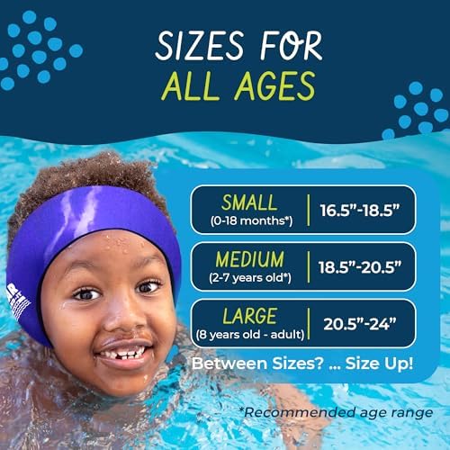 Earvolution Ear Band-It Ultra Swimming Headband for Kids and Adults - Invented by Ear, Nose, and Throat Physician - Custom Anti-Slip Grip Neoprene Maximizes Protection, 12 Color Options, 3 Sizes