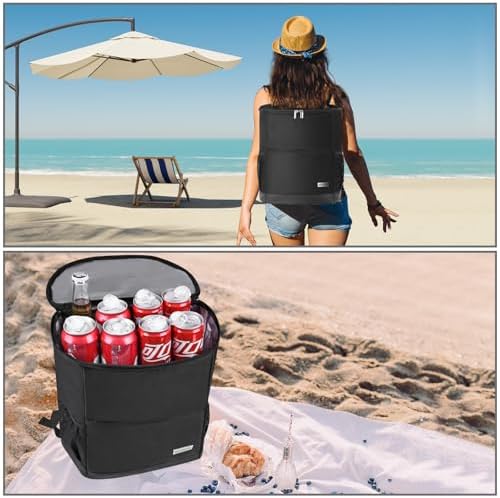 Insulated Cooler Backpack Outdoor - Leak Proof Backpack Cooler 30 Cans, Waterproof Lightweight Cooler Bag for 12h Hot/Cold Retention - Soft Cooler for Travel, Camping, Beach, Lunch