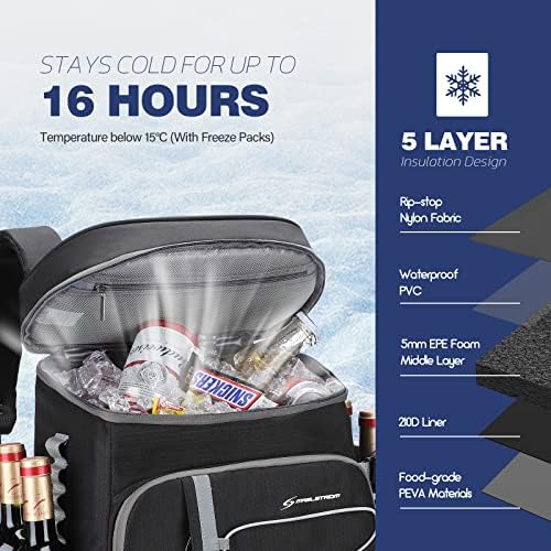 Maelstrom Cooler Backpack - 35/50 Can Insulated Soft Cooler Lunch Bag for Camping, Beach, Hiking & Shopping
