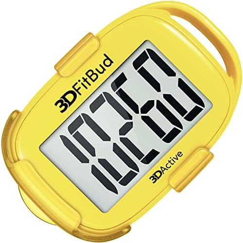 3DFitBud Simple Step Counter Walking 3D Pedometer from 3DActive with Clip & Lanyard - A420S