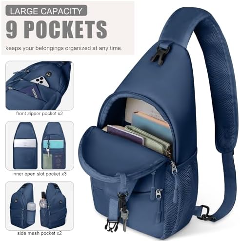 Crossbody Bags for Women Men Trendy Sling Bag Bakpack Casual Chest Bag with Convertible Shoulder Strap