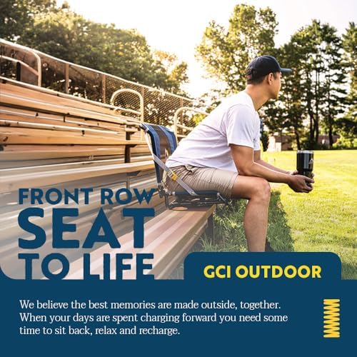 GCI Outdoor Big Comfort Wide Stadium Chair with Adjustable Backrest, Black