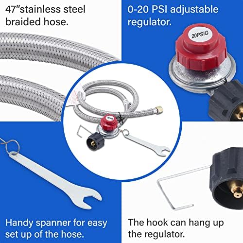 ARC Single Burner Propane Stove, 200,000BTU Cast Iron High Pressure Outdoor Propane Burner Cooker,16.5"Heavy Duty Square Stove, Great For Outdoor Cooking Turkey Fry,Seafood Boil,Homebrewing