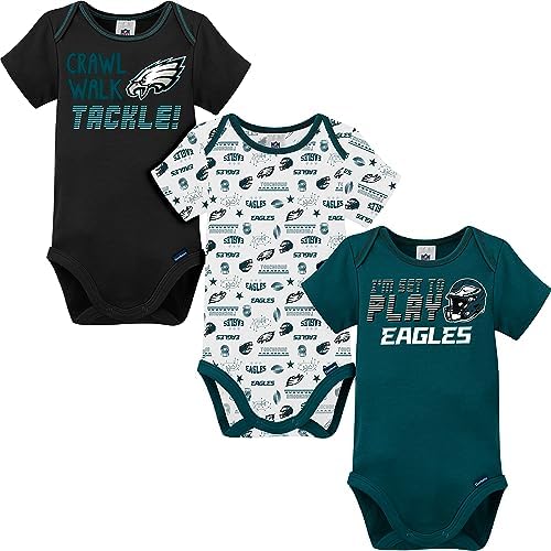 Gerber Baby NFL Team 3 Pack Short Sleeve Onesie Bodysuit