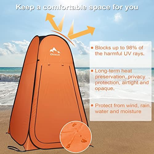 Oileus Pop Up Privacy Tent - Portable Shower Tent, Beach Changing Room, Camp Toilet, Instant Privacy Shelter - Camping, Beach, Hiking, Fishing