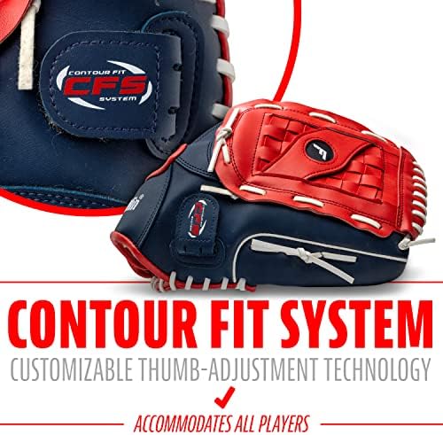Franklin Sports Baseball + Softball Gloves - Field Master Adult + Youth Baseball + Softball Gloves - Right Hand + Left Hand Gloves - Infield + Outfield Mitts - Multiple Sizes + Colors