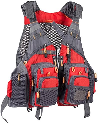BASSDASH Strap Fishing Vest Adjustable for Men and Women, for Fly Bass Fishing and Outdoor Activities