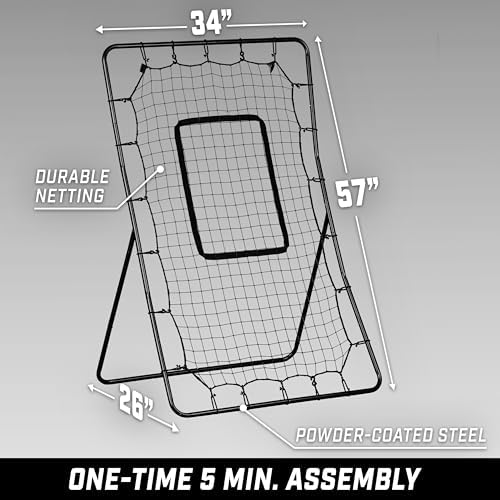 GoSports 5 x 3 ft Baseball & Softball Pitching and Fielding Rebounder - Pitch Back Net with Strike Zone