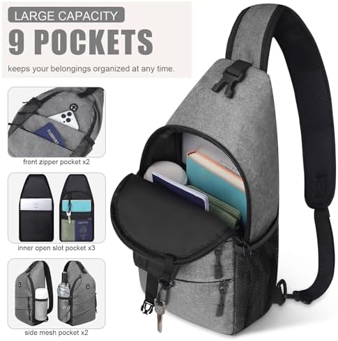 Crossbody Bags for Women Men Trendy Sling Bag Bakpack Casual Chest Bag with Convertible Shoulder Strap