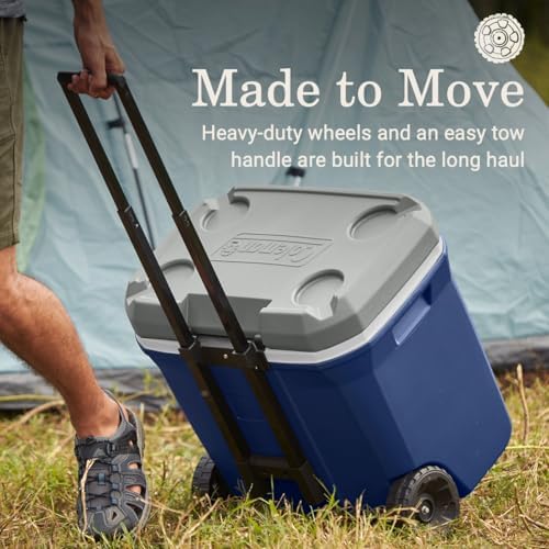 Coleman Classic Series Insulated Portable Wheeled Cooler, Leak-Resistant Outdoor Hard Cooler Keeps Ice up to 5 Days, 65-Quart