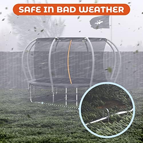 Happin® Ultra Strong Trampoline Stakes Anchors High Wind, Ground Anchors Heavy Duty, Trampoline Tie Down Anchor Kit, Ground Stakes Galvanized Steel, Trampoline Accessories, U Shaped (4 Pack, Silver)