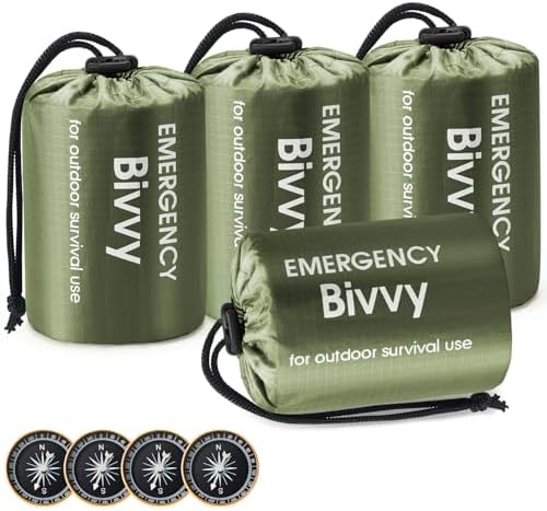 Esky Emergency Sleeping Bag, Portable Emergency Blanket Thermal Bivy Sack, Waterproof Lightweight Survival Gear with Compass for Camping Hiking Outdoor Adventure