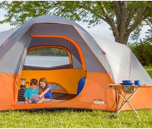 CORE Tent for Family Camping, Hiking and Backpacking | 3 Person / 4 Person / 6 Person / 9 Person Person Dome Camp Tents with Included Tent Gear Loft for Outdoor Accessories