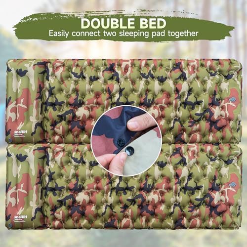 HiiPeak Sleeping Pad - Ultralight Inflatable Sleeping Mat with Built-in Foot Pump, Durable Compact Waterproof Camping Air Mattress for Camping, Backpacking, Hiking, Tent Trap Traveling